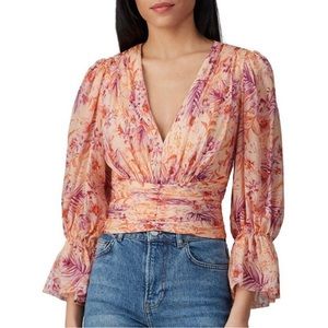 Amur Gitana Crop Top Cantaloupe Rosa Floral